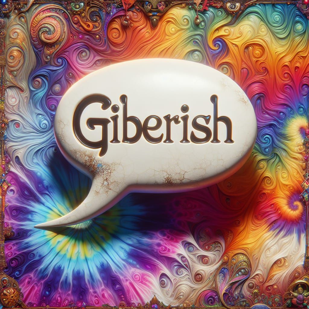 Gibberish in Multicolored Tie-Dye Fantasy Art