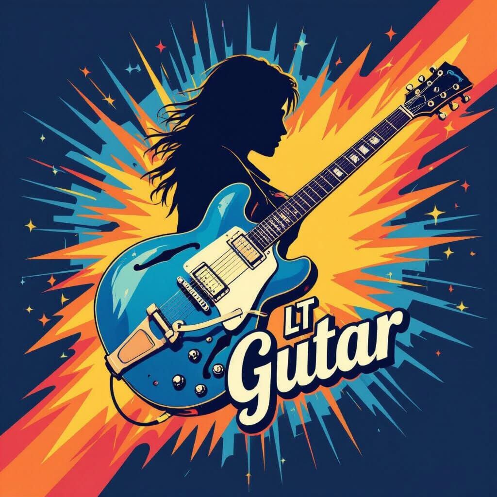 Blue Electric Guitar Logo for LT gutar Channel