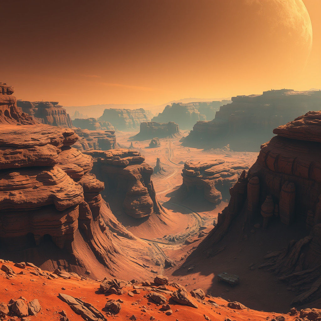 Breathtaking Red Planet Landscape in HDR