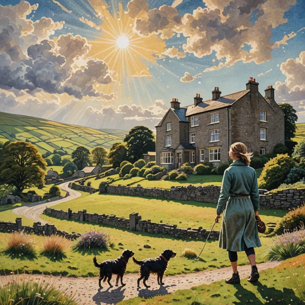 Kinetic Pointillism of Yorkshire Dales House