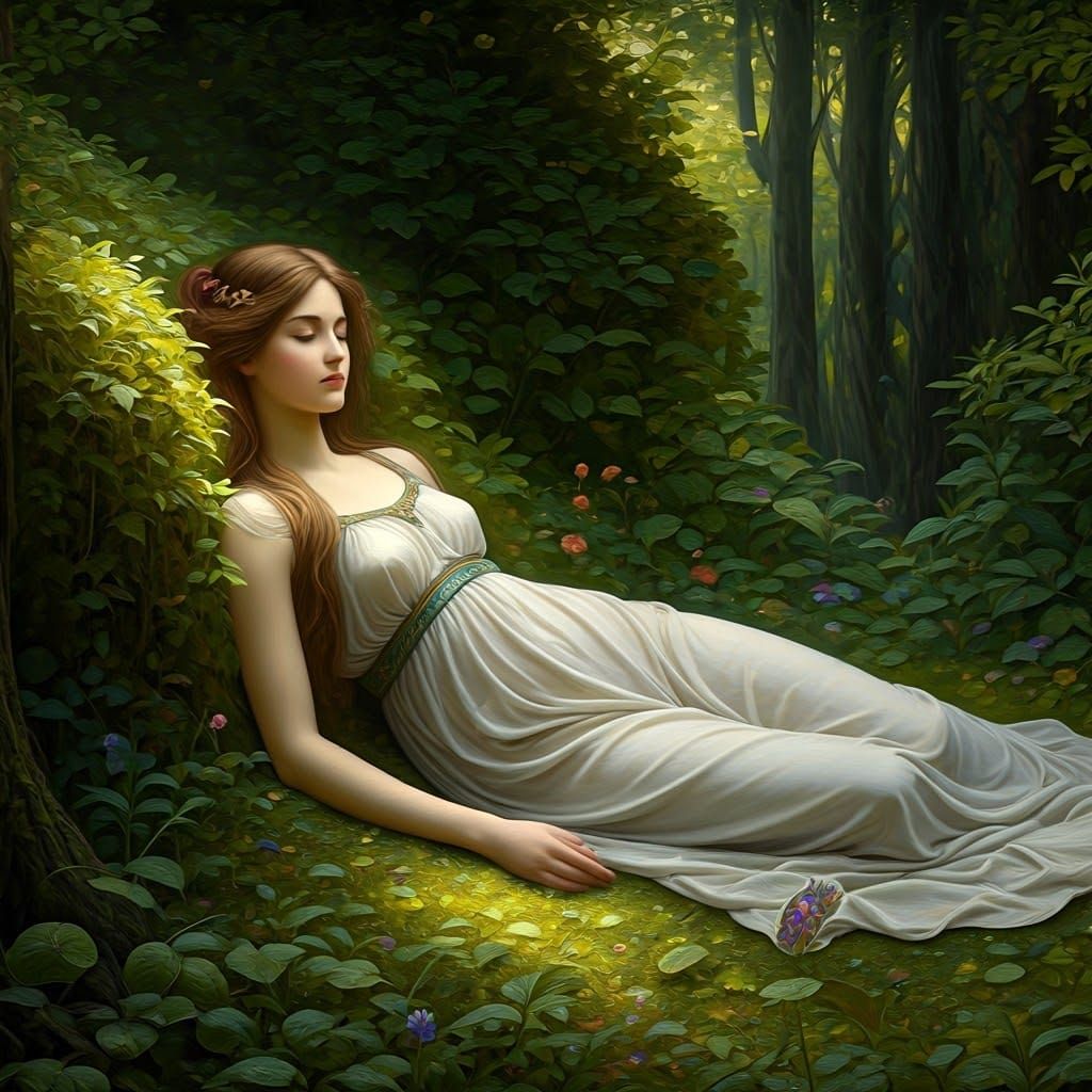 Dreamy Forest Nymph in Soft, Whimsical Style