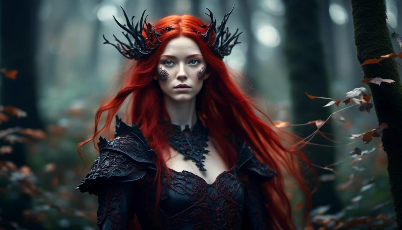 Enchanting Forest Dark Elf Girl Portrait