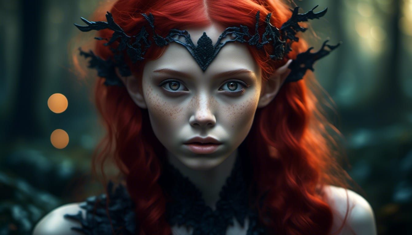 Enchanting Dark Elf Girl Portrait