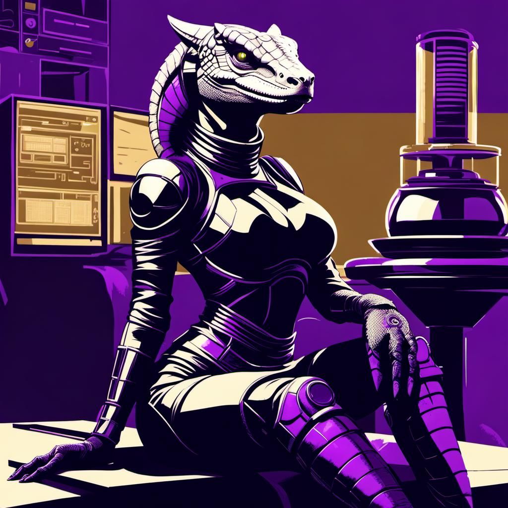 pin-up lizard purple