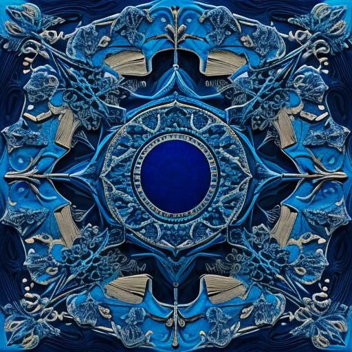 Intricate Blue Detail in High Resolution