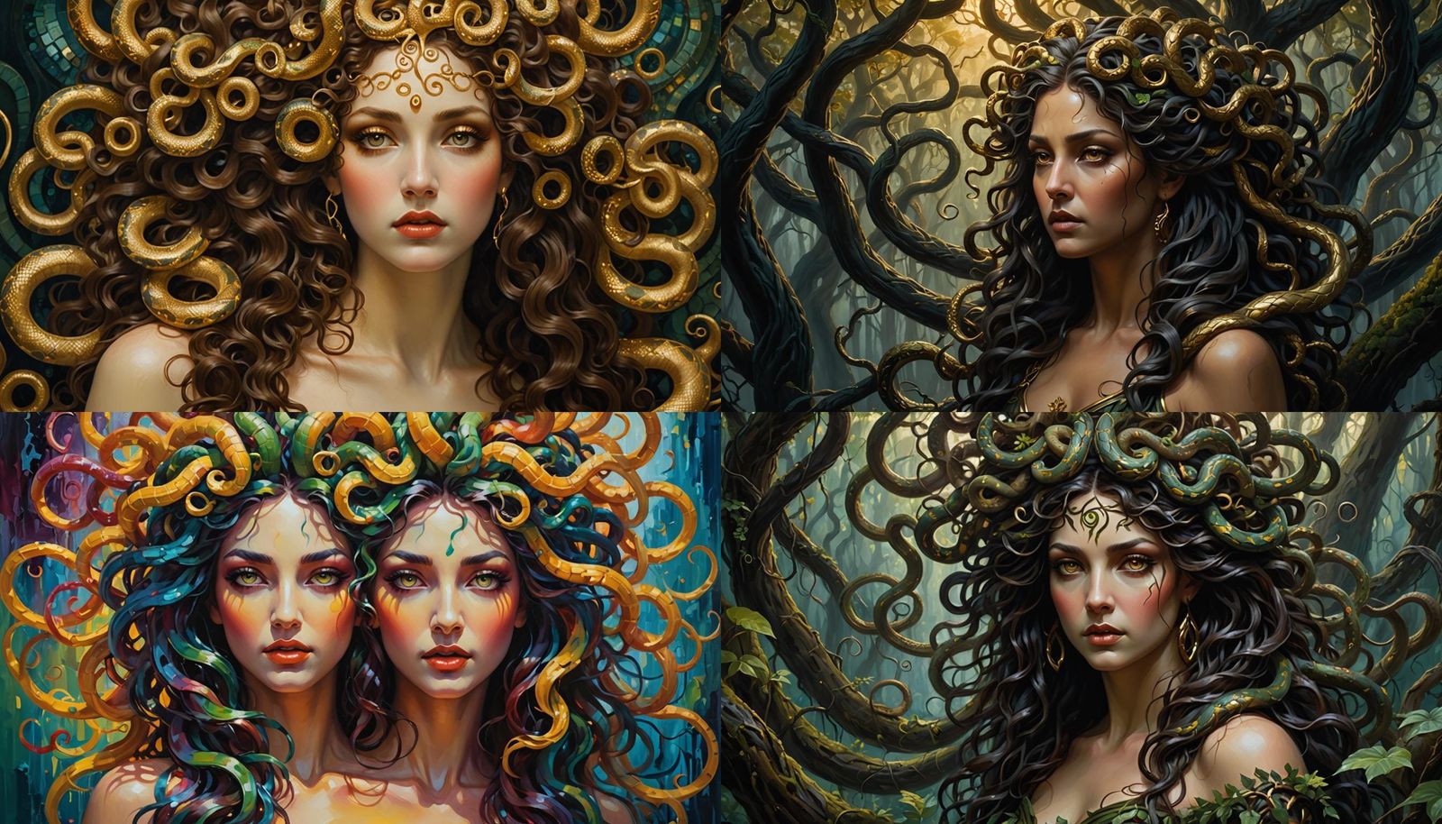 Medusa: Alluring Enchantress in Oil Painting