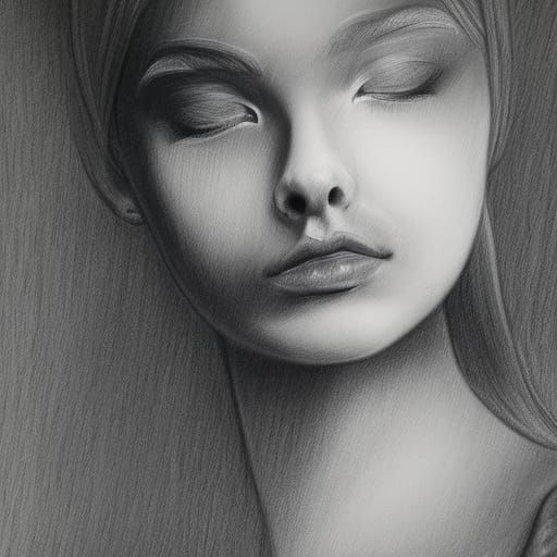 Graceful Princess in Detailed Charcoal Drawing