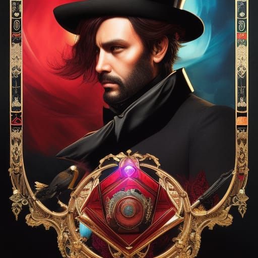 Master Magician Portrait in Art Nouveau Style
