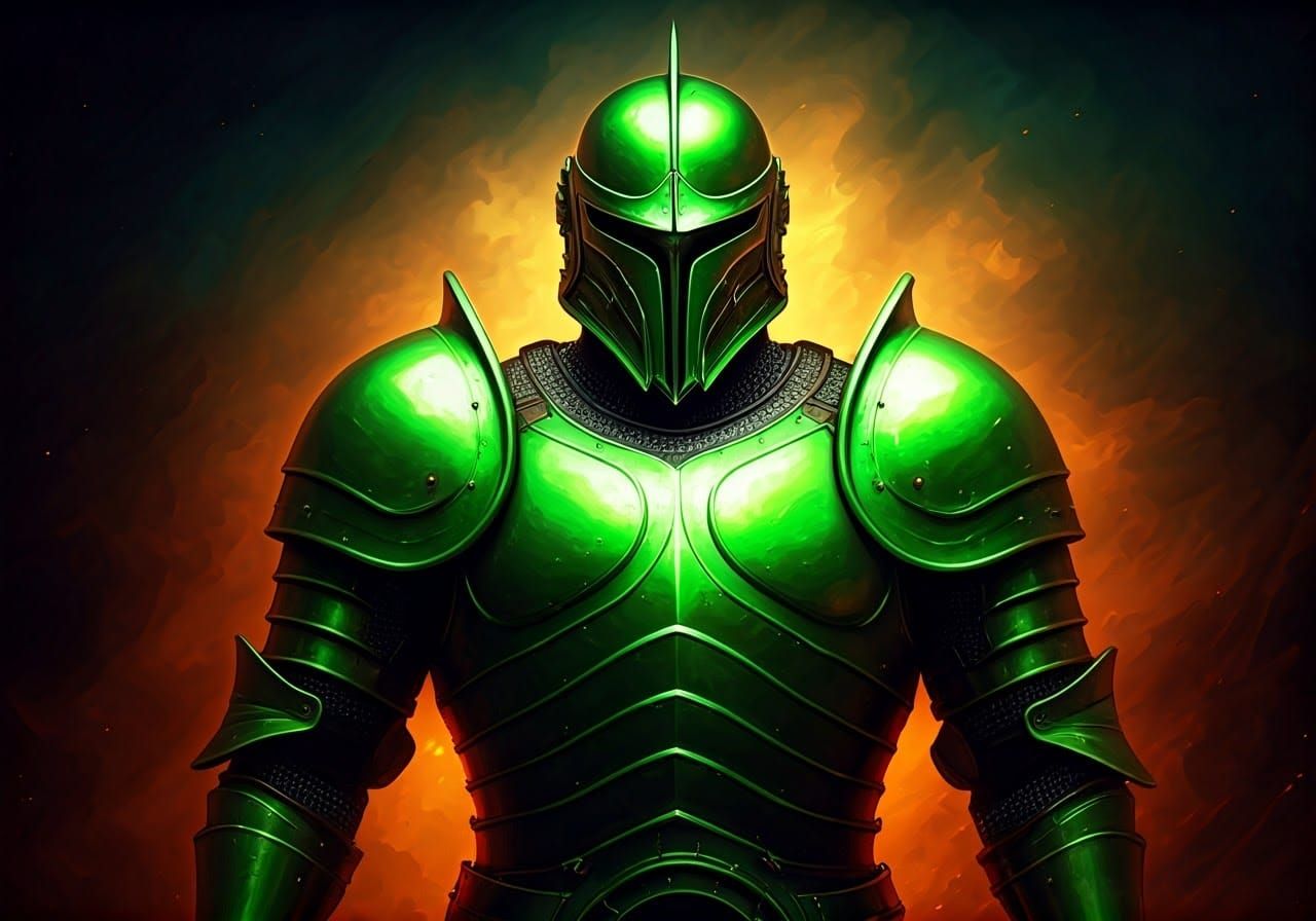 Green Enamel Armor Ready for Battle