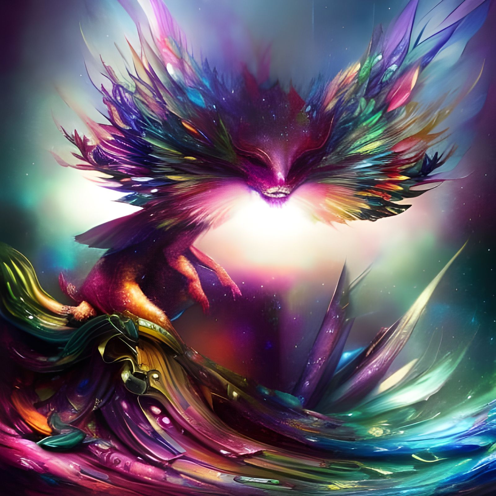 Adorable Magical Dragon in Expressive Colors