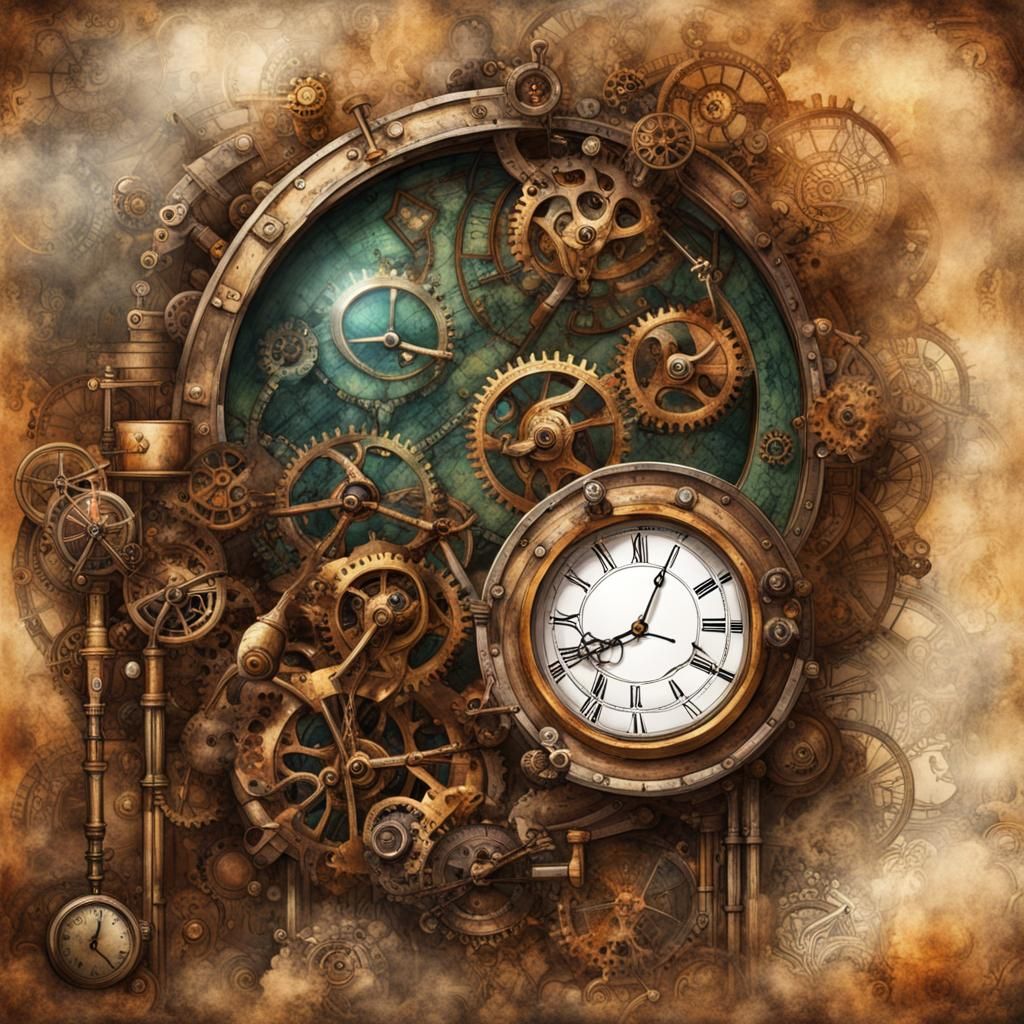 Steampunk Elf Journal Page with Clockwork Details