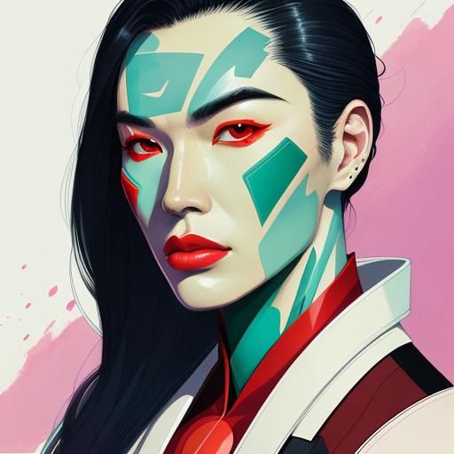 The Vision Superhero: Ink Illustration Portrait