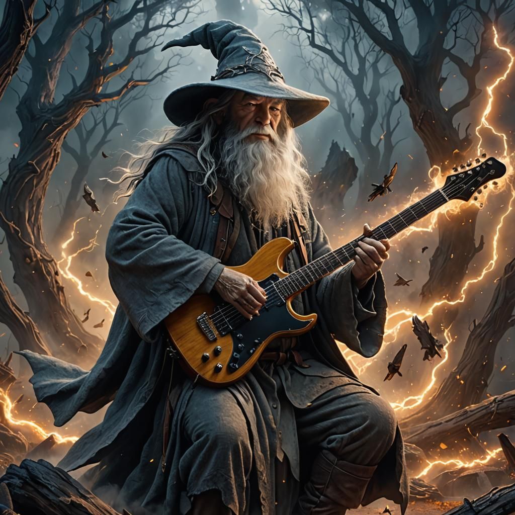 Gandalf Plays Electric Guitar in Space: Matte Painting