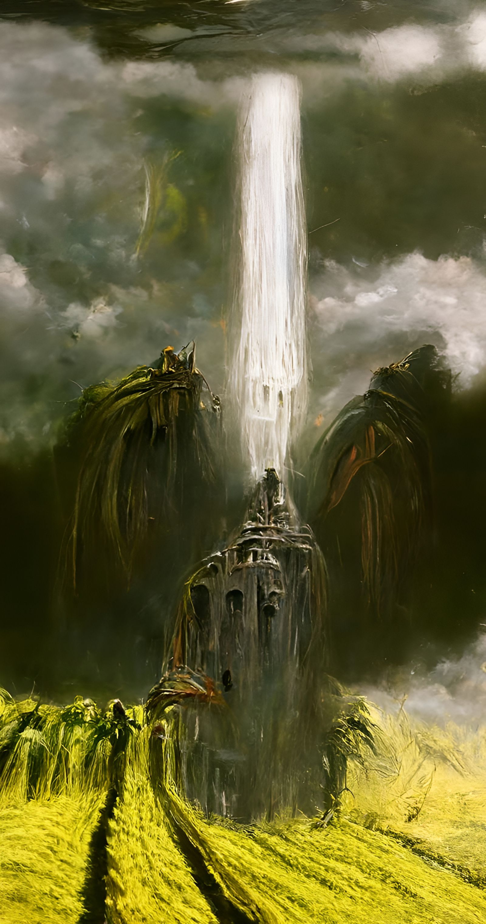 Alien Mothership Beaming Crops near Dracula Castle