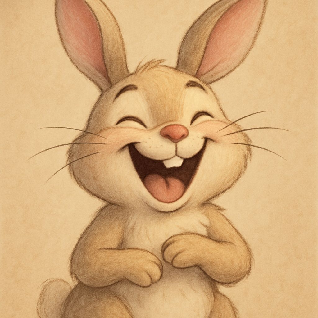 Laughing Bunny Illustration