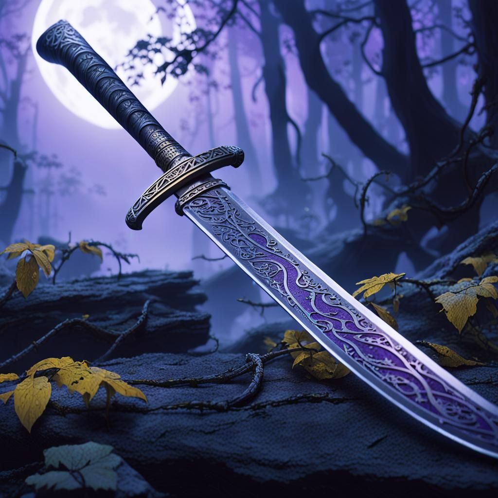 Broken Katana in Mystical Forest Concept Art