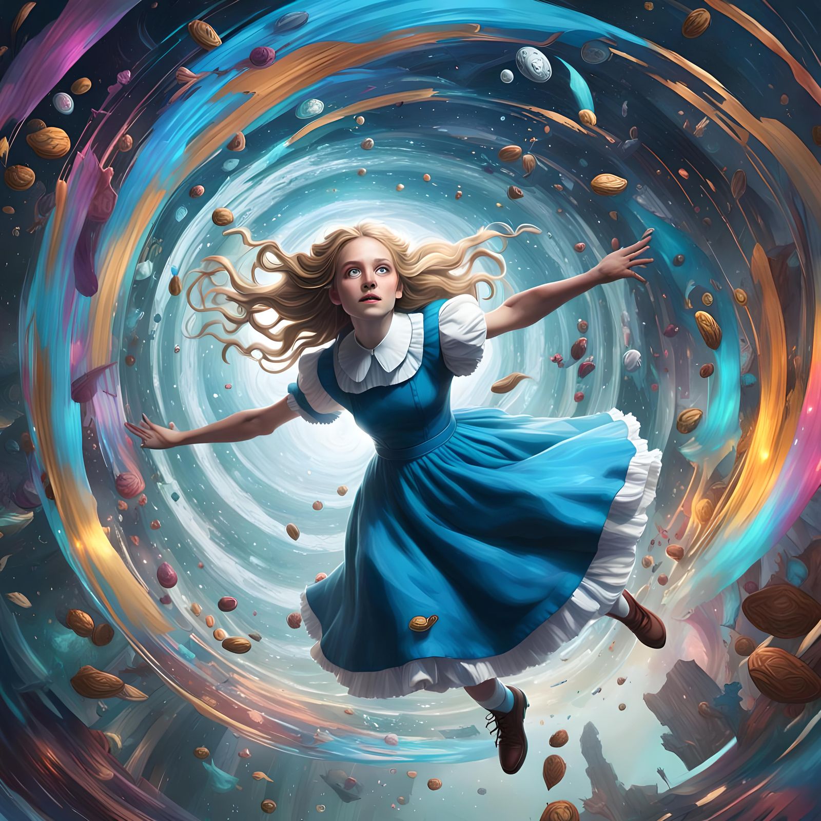 Alice in Wonderland Through Space Vortex
