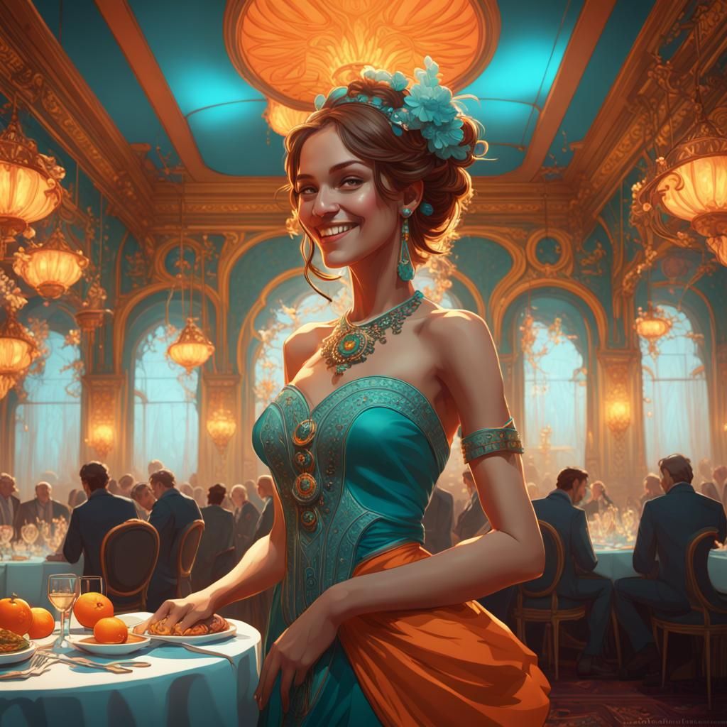 Banquet Hostess Concept Art in 8K Resolution