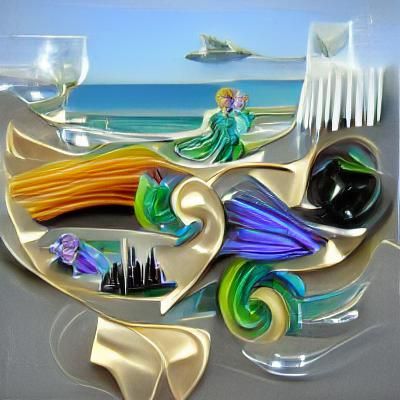 Art Deco Iridescent Quilling of Planetary Shores