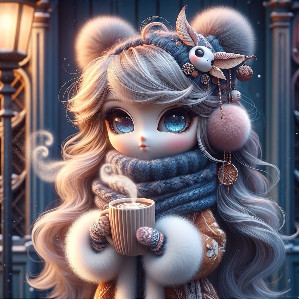 Winter Wonderland Pullip Doll in Fantastical Concept Art