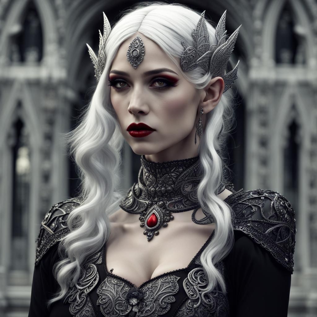 Intricate 1920s Woman with Elven Features in HDR