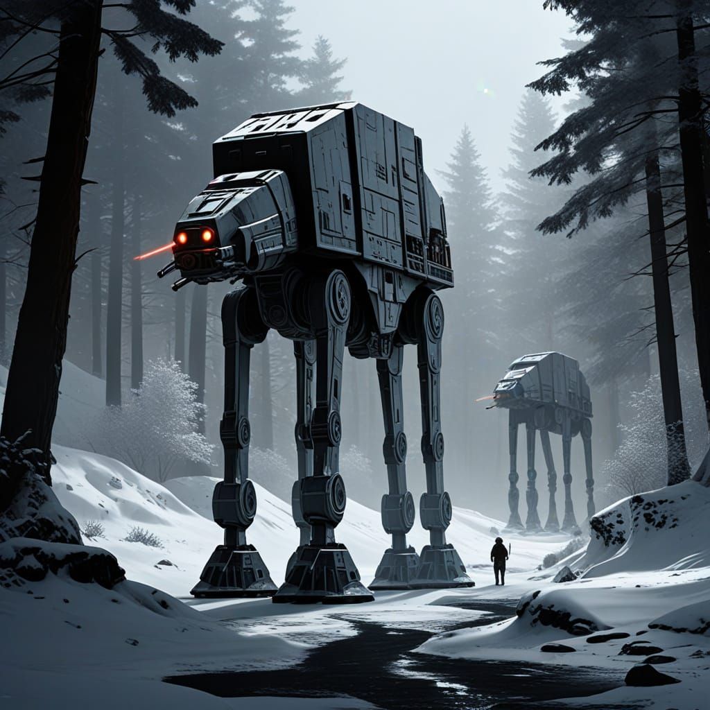AT-AT Walkers on Hoth in Cinematic Style