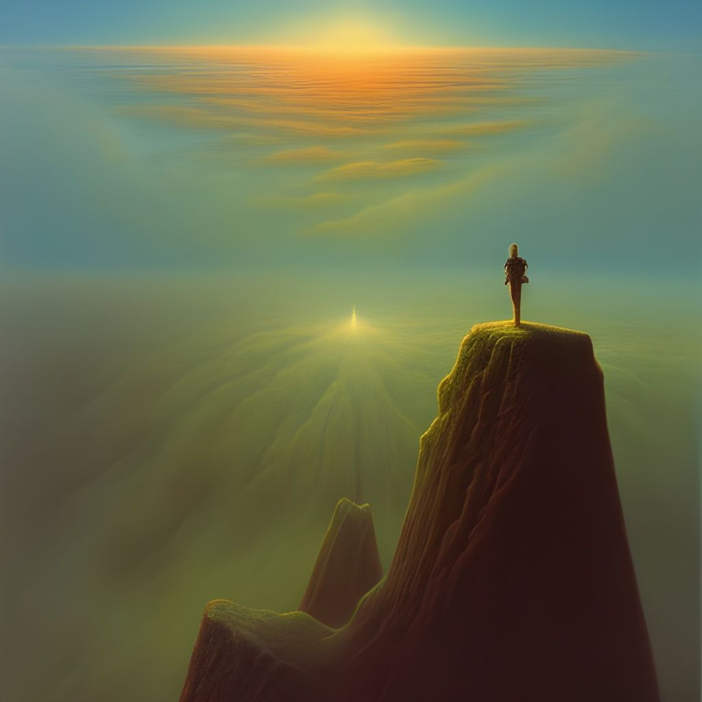 Surreal Wanderer Above a Misty Gothic Sea