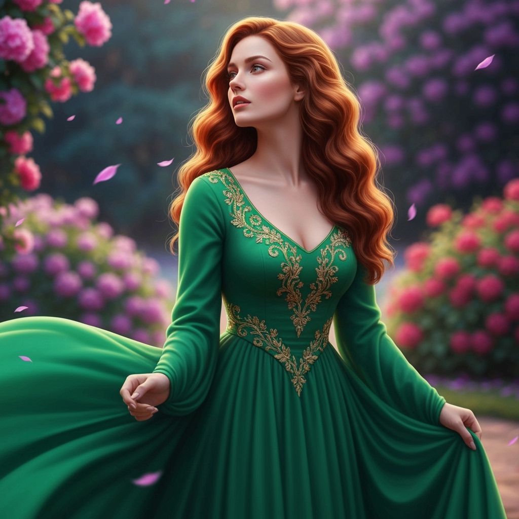 Elegant Woman in White Dress Under Night Sky Oil Painting