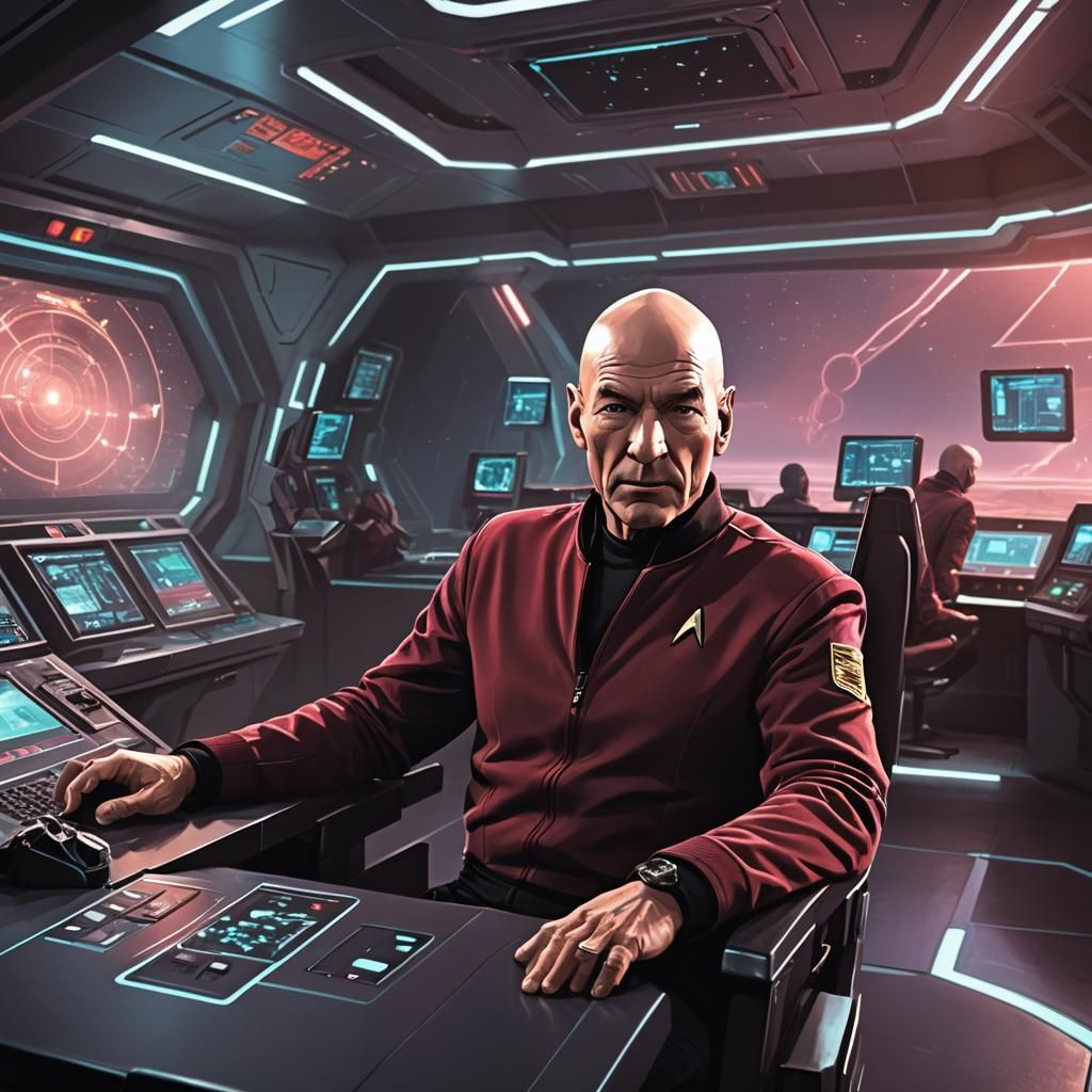 Picard Commands the Enterprise: Cinematic Concept Art