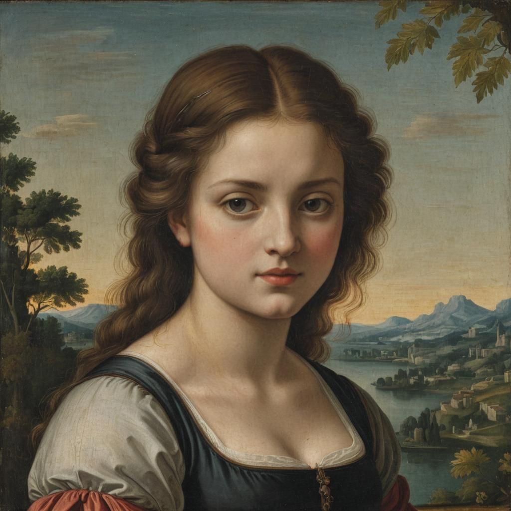 Portrait of a Young Woman in Renaissance Style