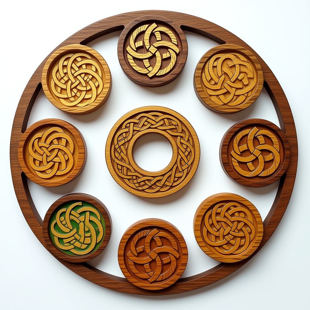 Celtic Board Game Tokens Top-Down View