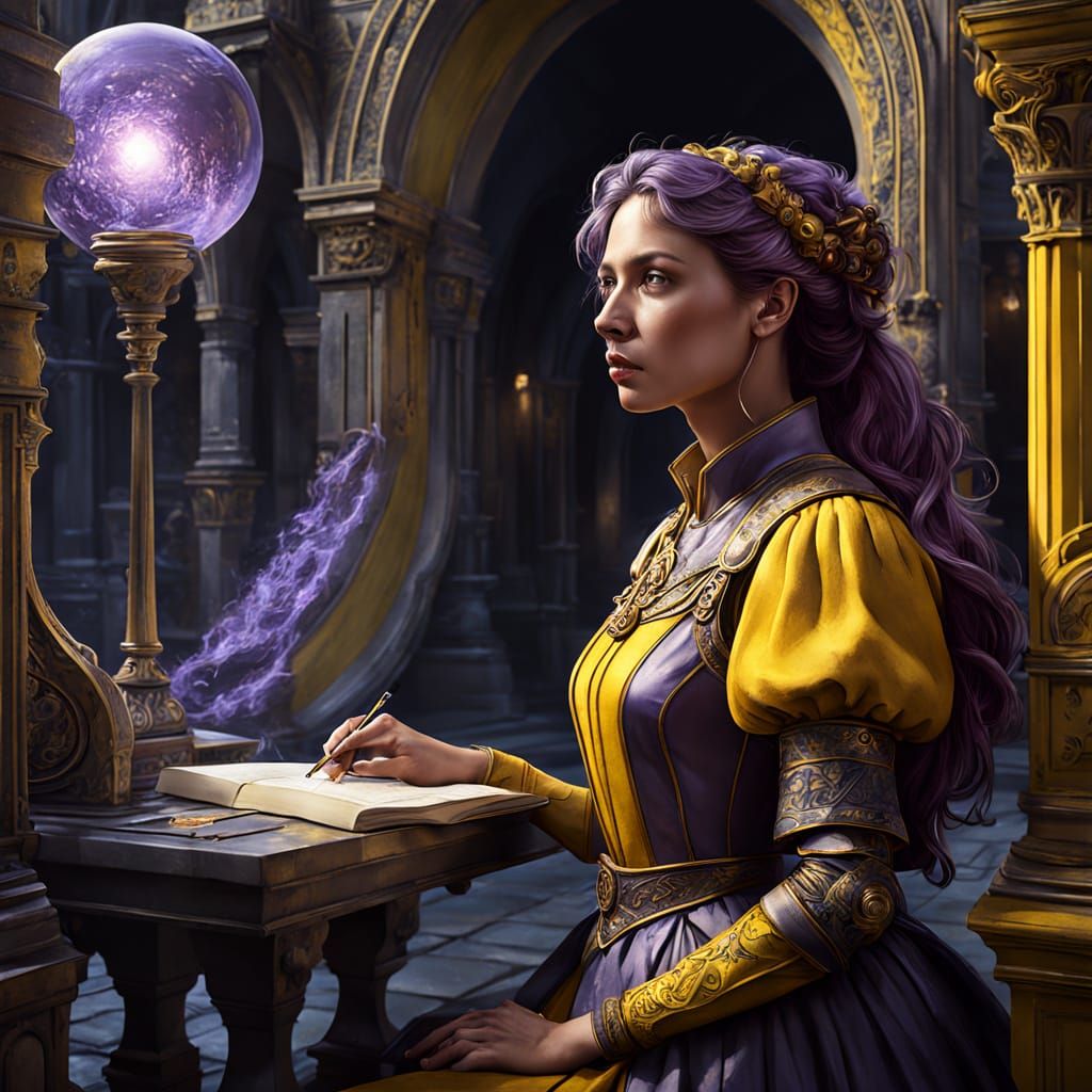 Woman Writer's Dark Fantasy Success, Hyperdetailed Art