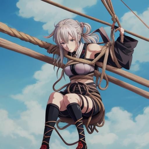 Anime Style Image of a Person in Ropes