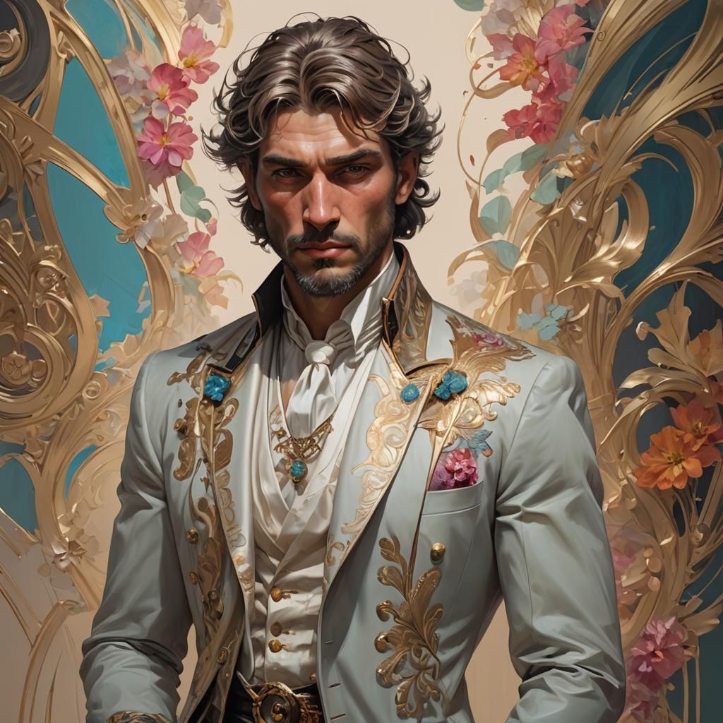 High Fashion Man in Women's Clothing Portrait