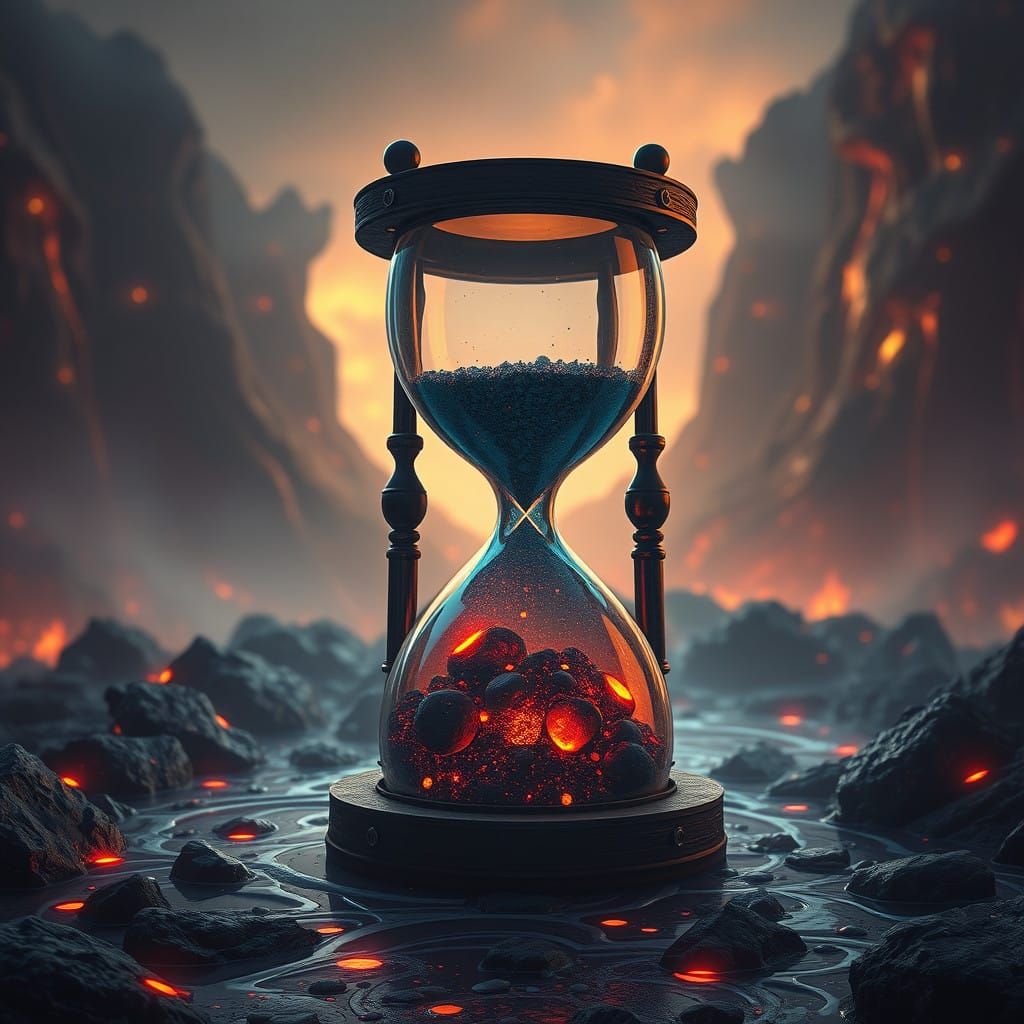 Fantastical Lava Hourglass in Deep Color