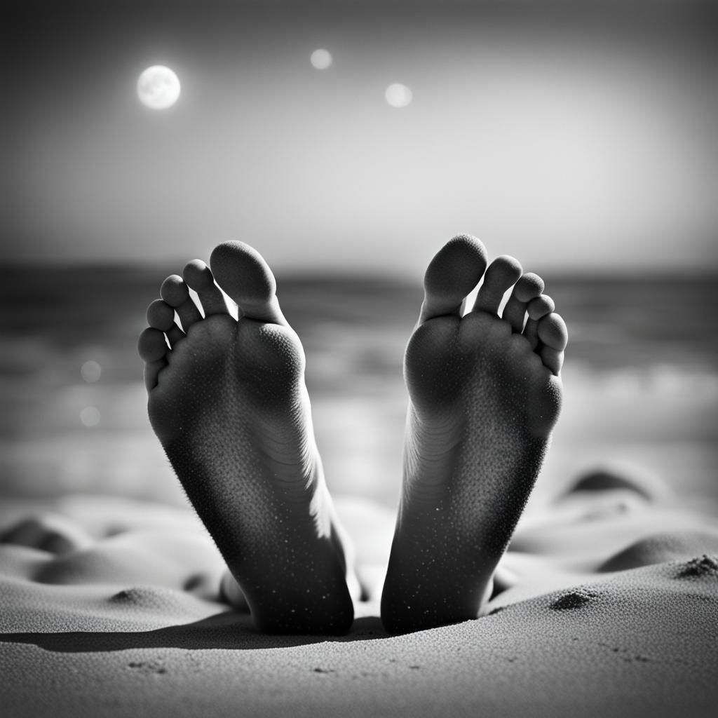 Monochrome Beach Feet Photography, Anton Semenov Style