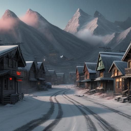 Winter Zombie Ghost Town: 3D Anime Art