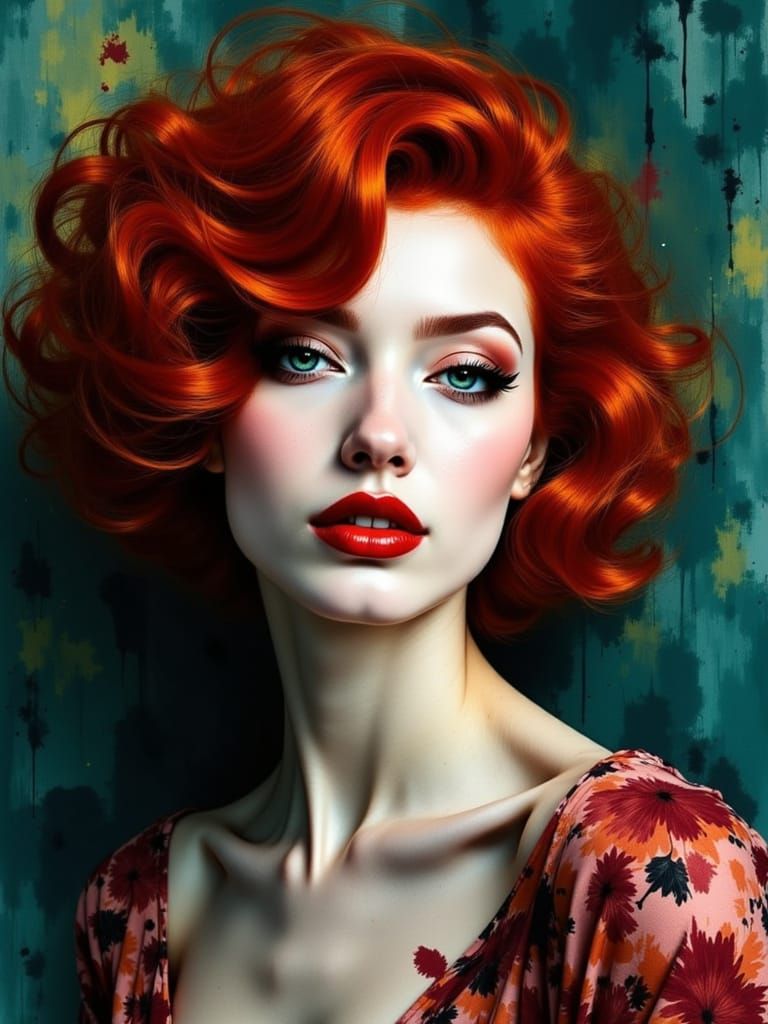 Expressive Portrait in Japanese Ink Brush Style