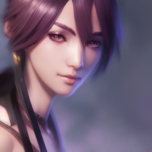 Rukia Portrait in Dynamic Lighting, Splash Art Style