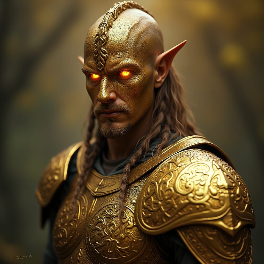 Golden Celtic Warrior in Regal Splendor