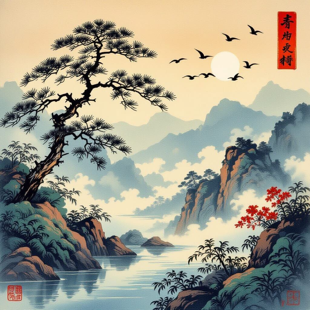 Japanese Aesthetic Beauty with Wind and Answer