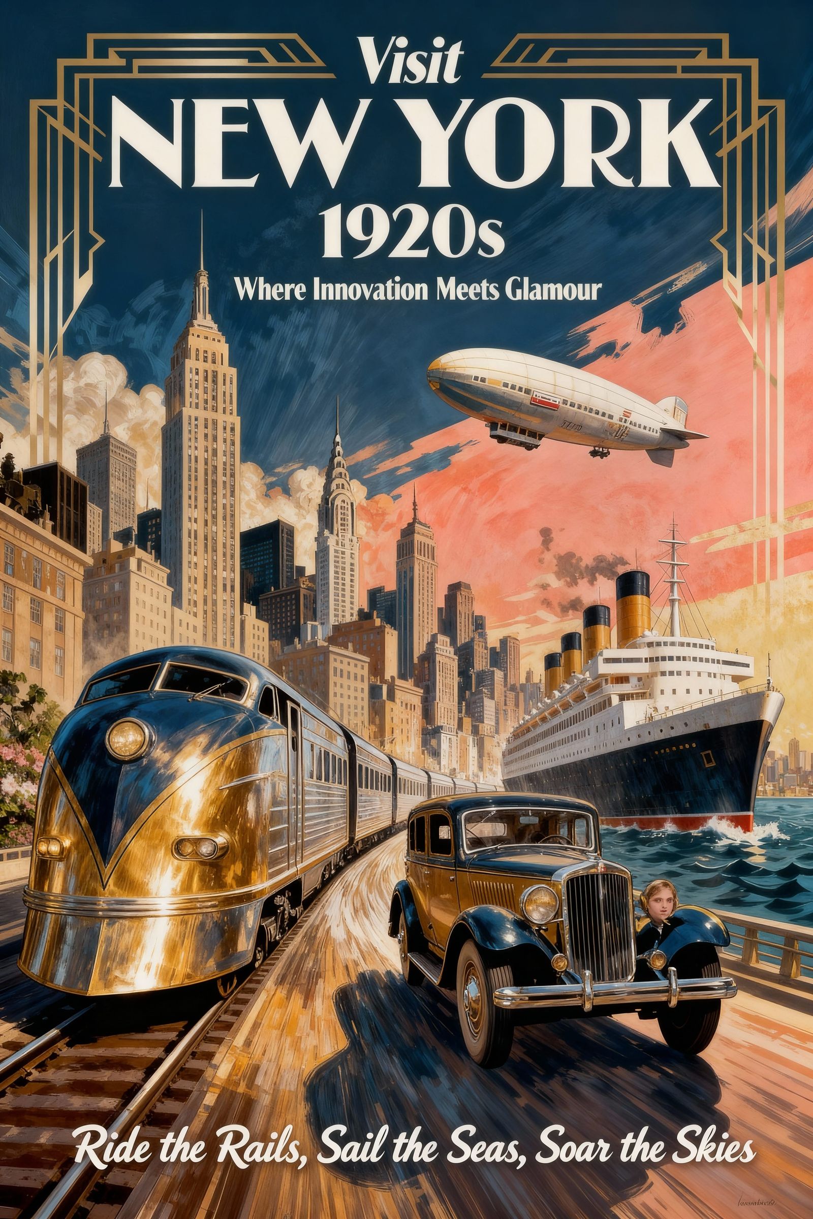 Art Deco New York Tourism Poster