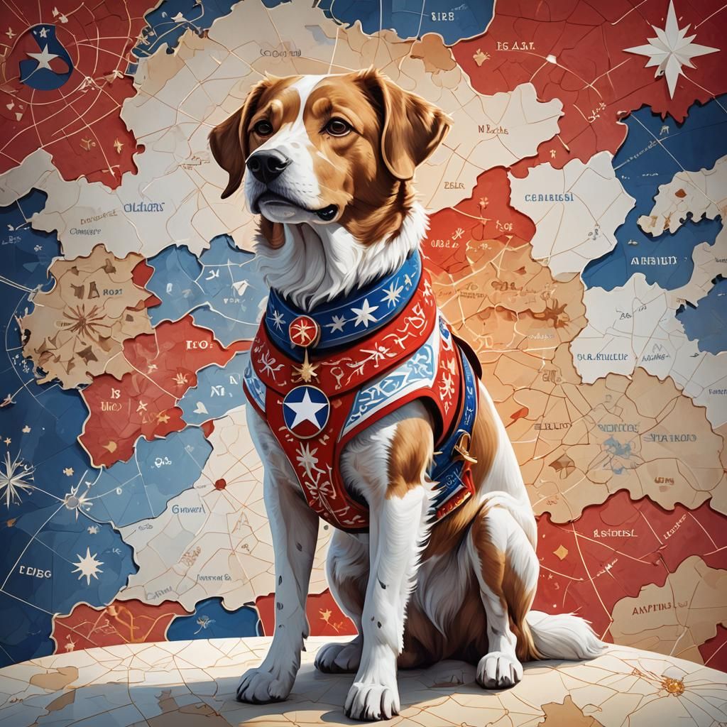 Czech Republic Dog in Astral Folk Art Style