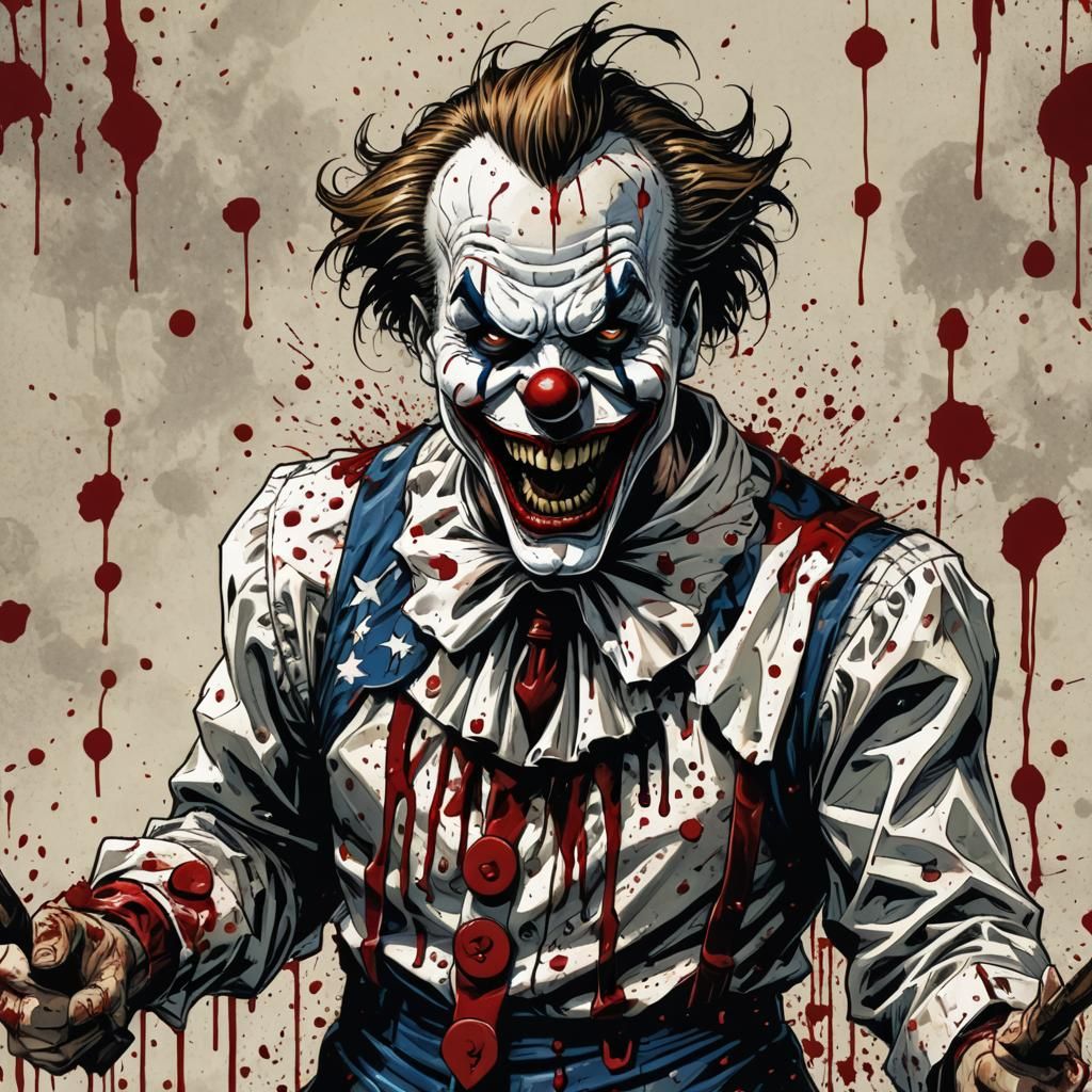 Art the Clown as President in Comic Book Style