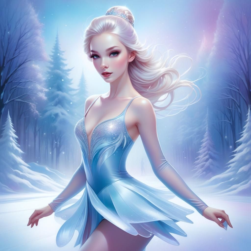 Elegant Figure Skater on Ice