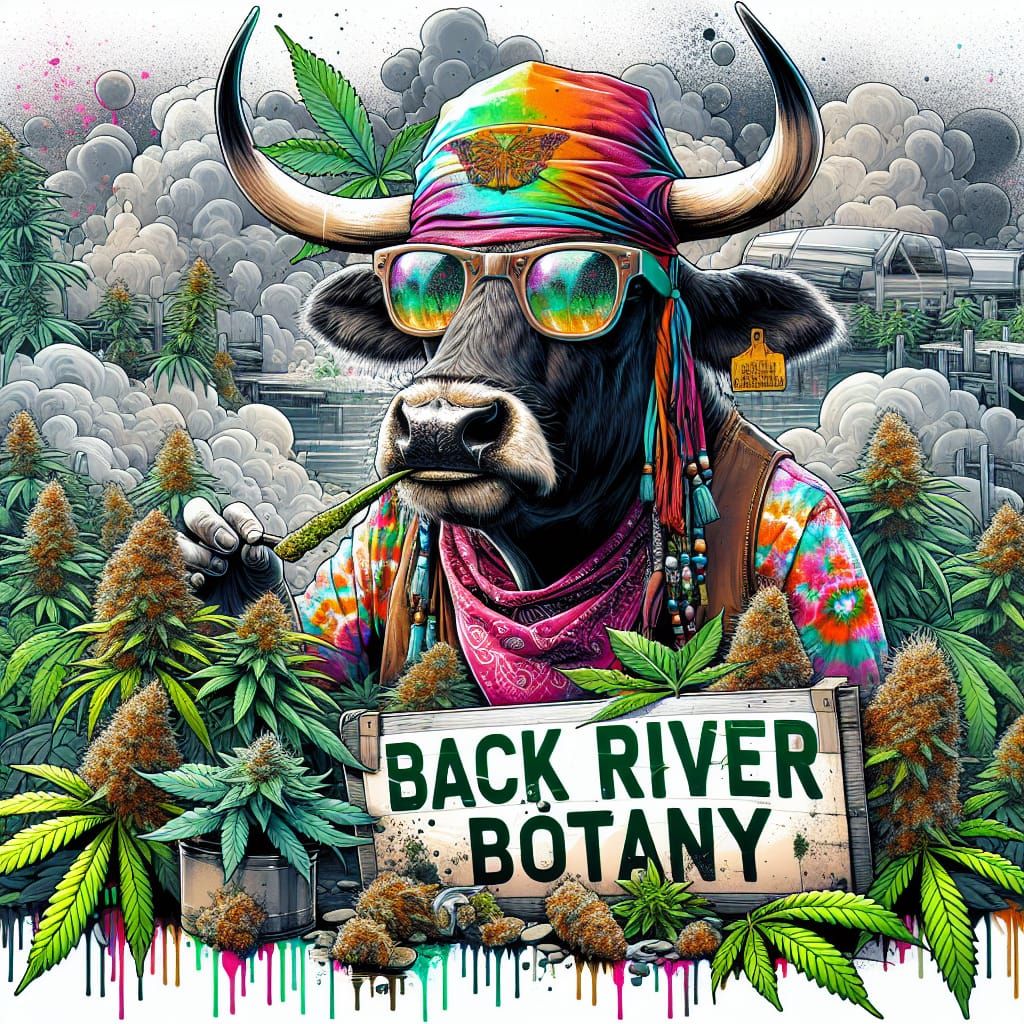 Hippie Bull Smoking Cannabis in Hyperrealistic Street Art