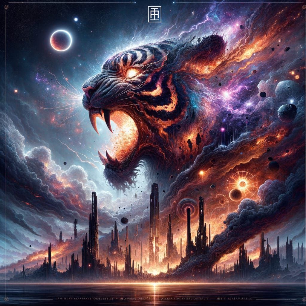 Cosmic Tiger Awakens Amidst Apocalyptic Ruins in Cyberpunk S...