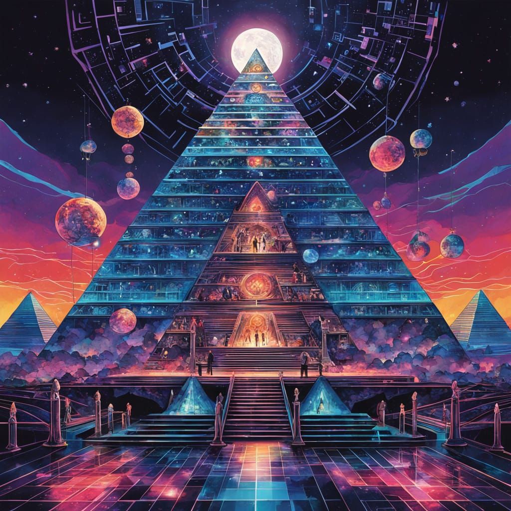 Renaissance Futuristic Disco Hierarchy Pyramid Illumination