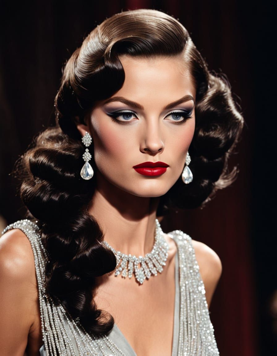 Hollywood Glamour: A Vintage Portrait in 1930s Style