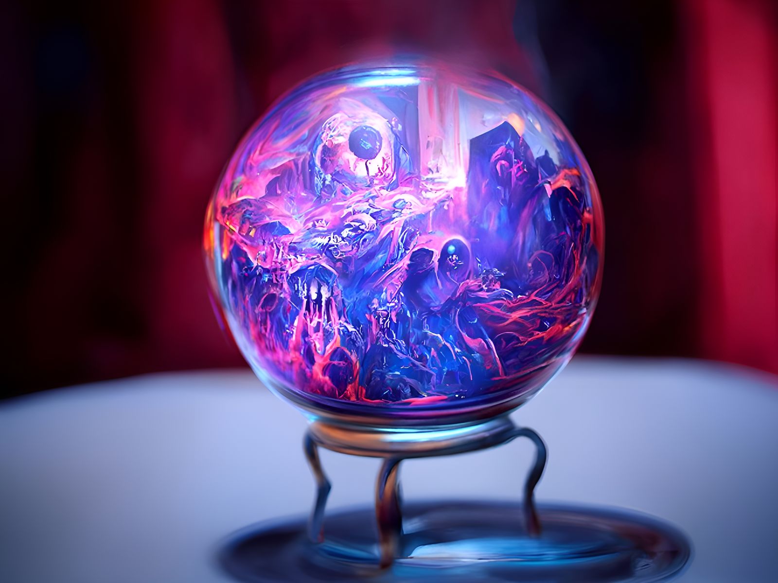 Hell Inside Glass Orb: Photorealistic Concept Art